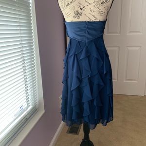 Blue Satin and chiffon dress